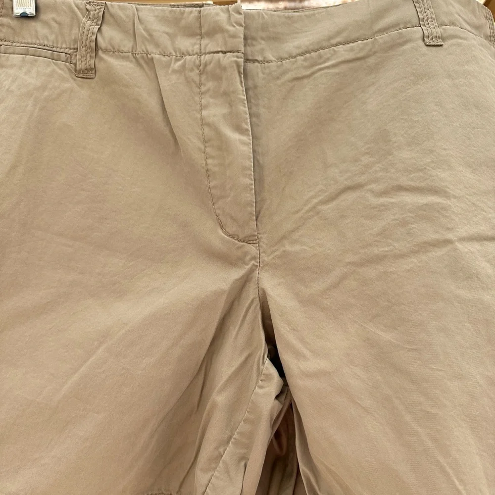 J. Crew NWOT Tan Utility Chino Classic Twill Cotton Roll Up Shorts size 12